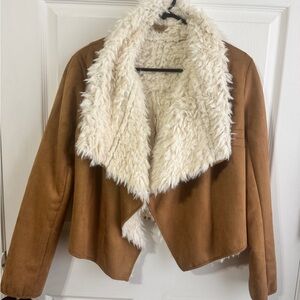 Piko 1988 Tan Teddy Jacket with Cream Faux Fur